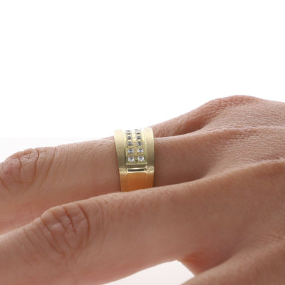 Anillo Oro Amarillo y Circones AN12509 - Joyería Rometsch