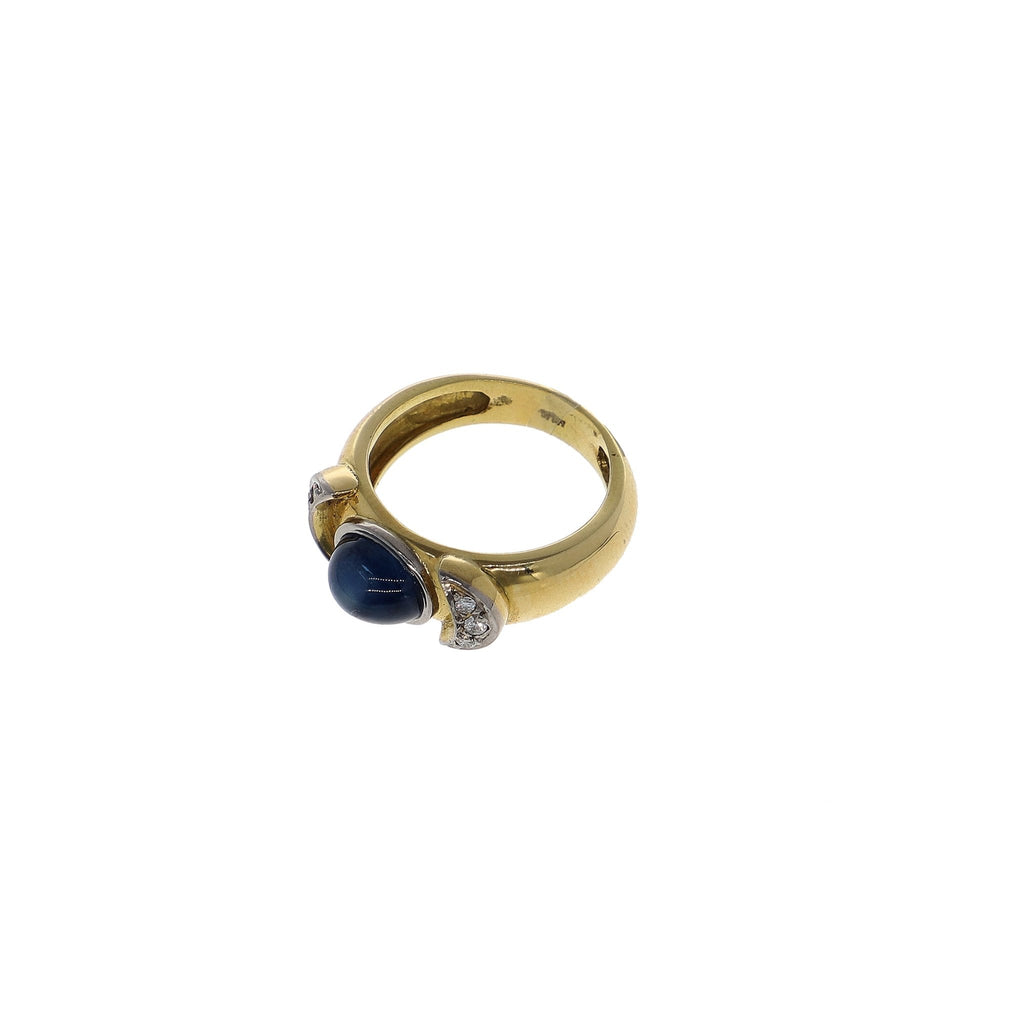 Anillo Oro Amarillo Zafiro Azul y Diamantes AN0512377 - Joyería Rometsch