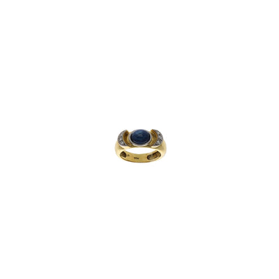 Anillo Oro Amarillo Zafiro Azul y Diamantes AN0512377 - Joyería Rometsch