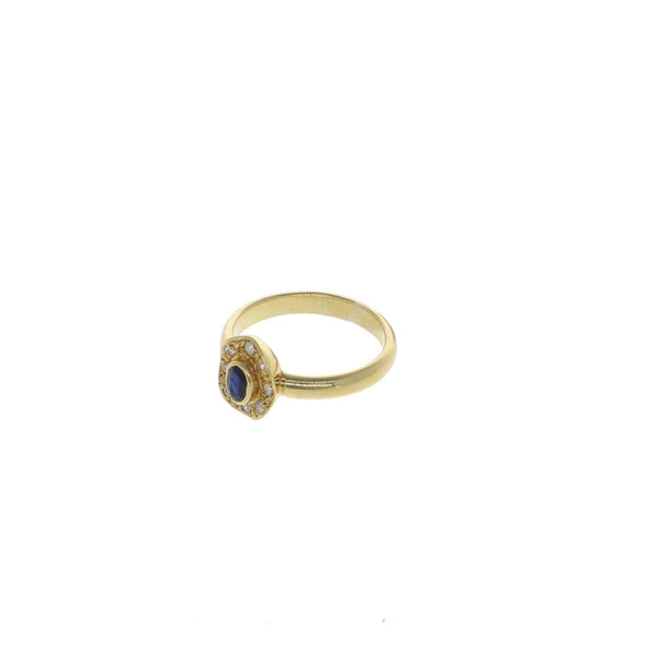 Anillo Oro Amarillo Zafiro con Brillantes, AN9906011 - Joyería Rometsch
