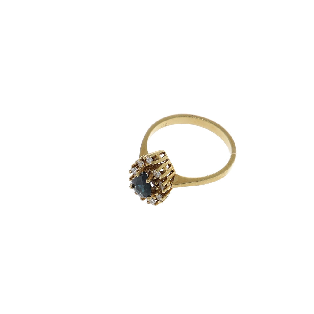 Anillo Oro amarillo Zafiro y Brillantes, AN9633 - Joyería Rometsch