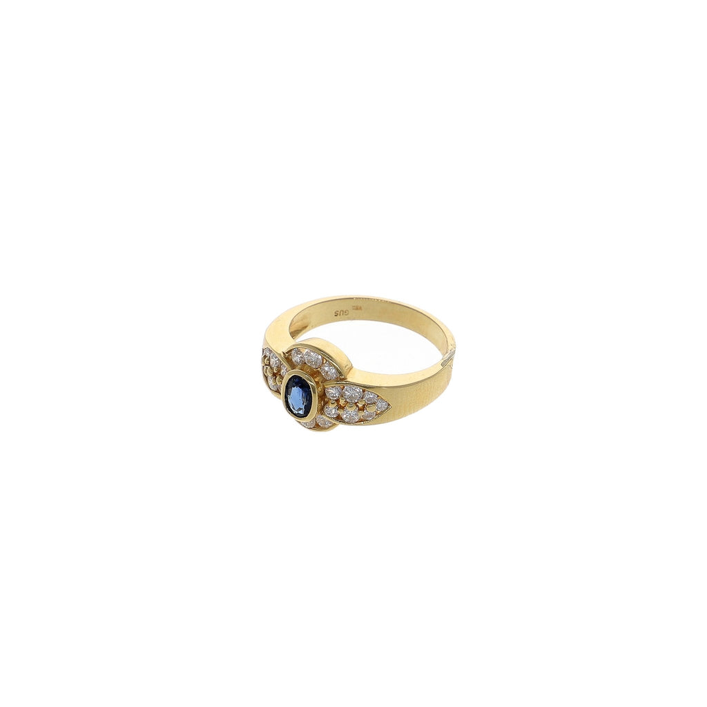 Anillo Oro Amarillo Zafiro y Diamantes, AN8150 - Joyería Rometsch