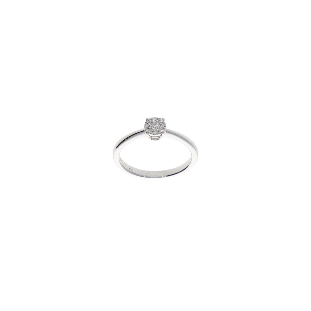 Anillo Oro Blanco Brillantes AN10405 - Joyería Rometsch