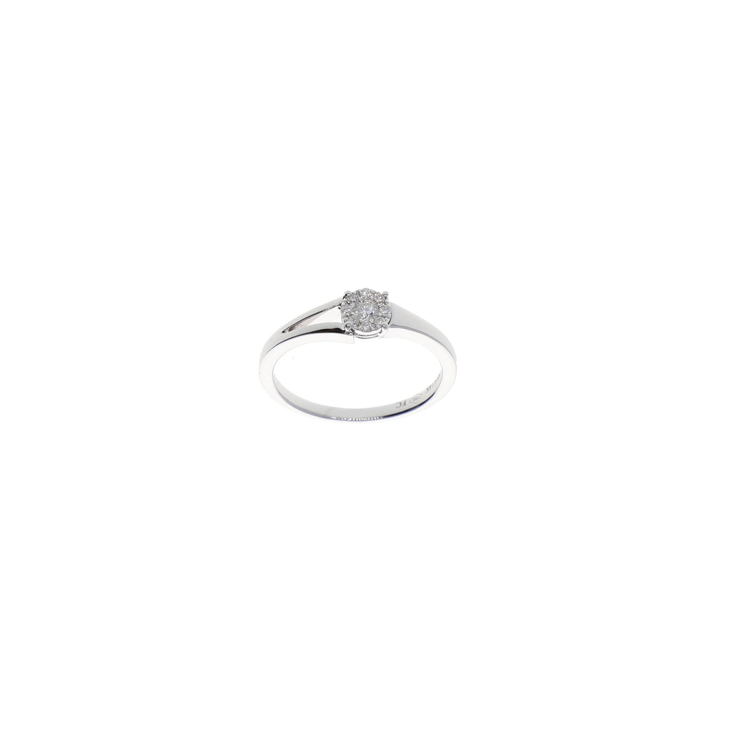 Anillo Oro Blanco Brillantes AN10406 - Joyería Rometsch