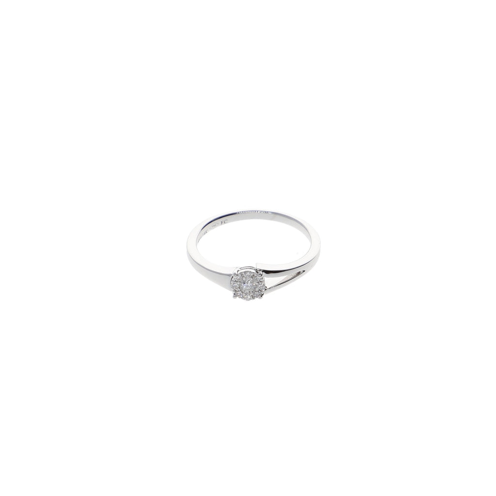 Anillo Oro Blanco Brillantes AN10406 - Joyería Rometsch