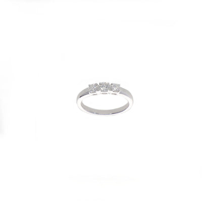 Anillo Oro Blanco Brillantes Tricillo AN11901 - Joyería Rometsch