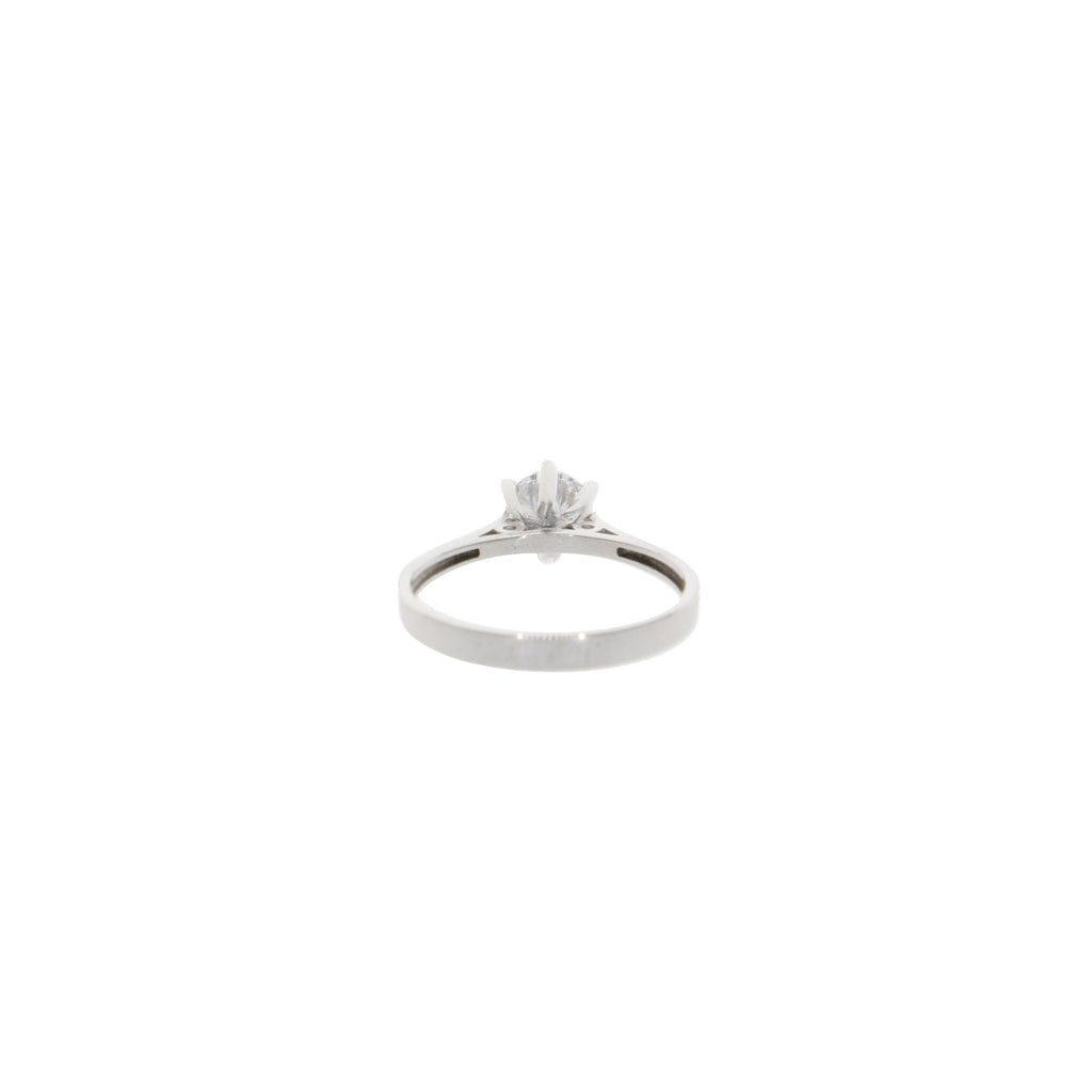 Anillo Oro Blanco Circón Solitario AN12924 - Joyería Rometsch