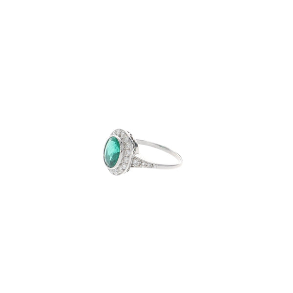 Anillo Oro Blanco Esmeralda AN8990 - Joyería Rometsch