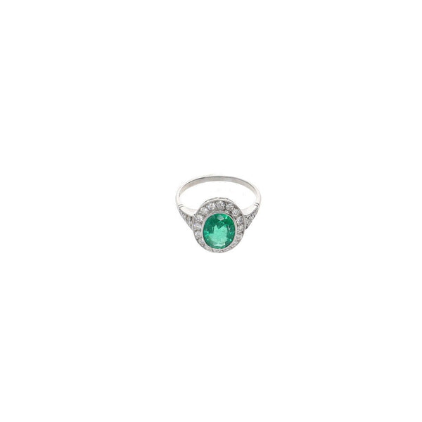Anillo Oro Blanco Esmeralda AN8990 - Joyería Rometsch
