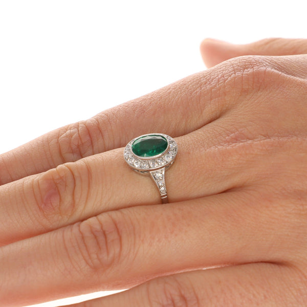 Anillo Oro Blanco Esmeralda AN8990 - Joyería Rometsch