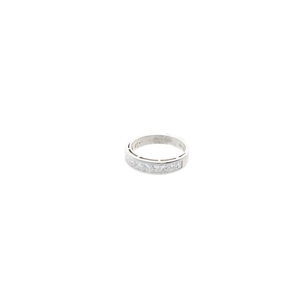 Anillo Oro Blanco Medio Cintillo Brillante AN9626 - Joyería Rometsch
