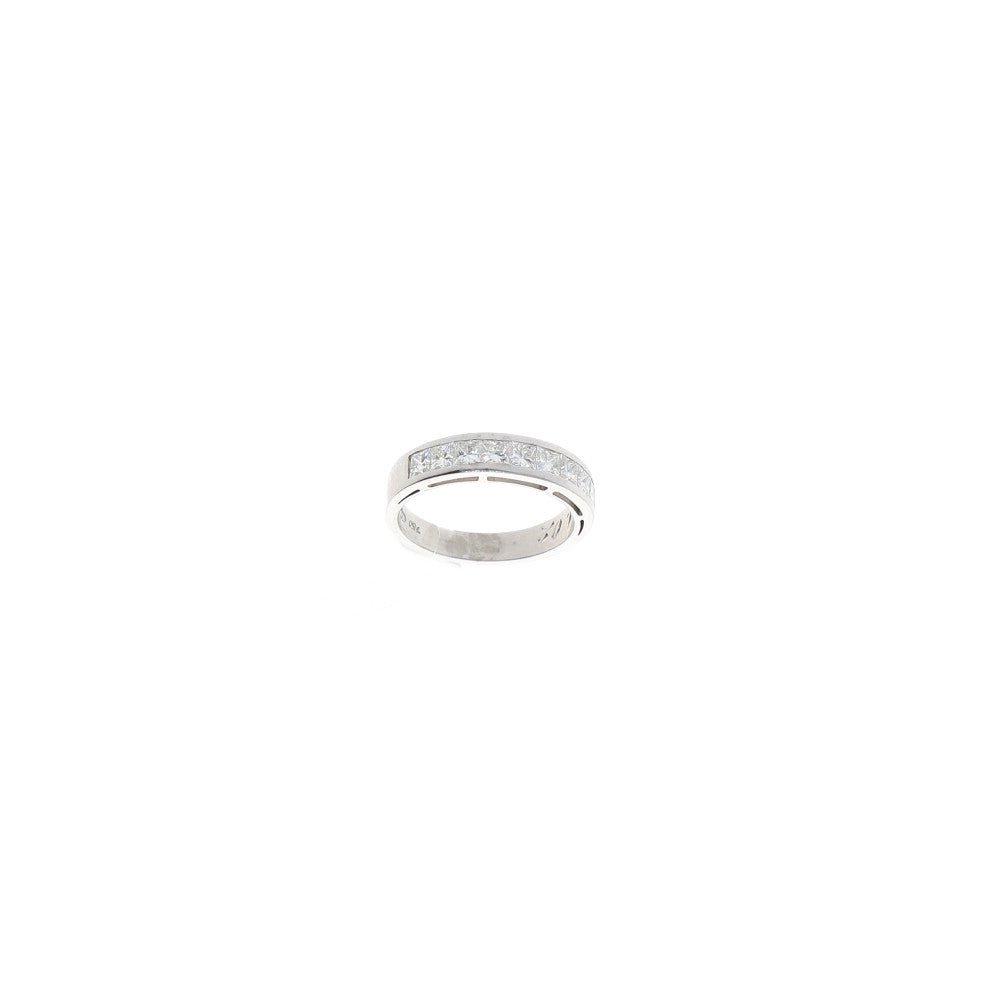 Anillo Oro Blanco Medio Cintillo Brillante AN9626 - Joyería Rometsch