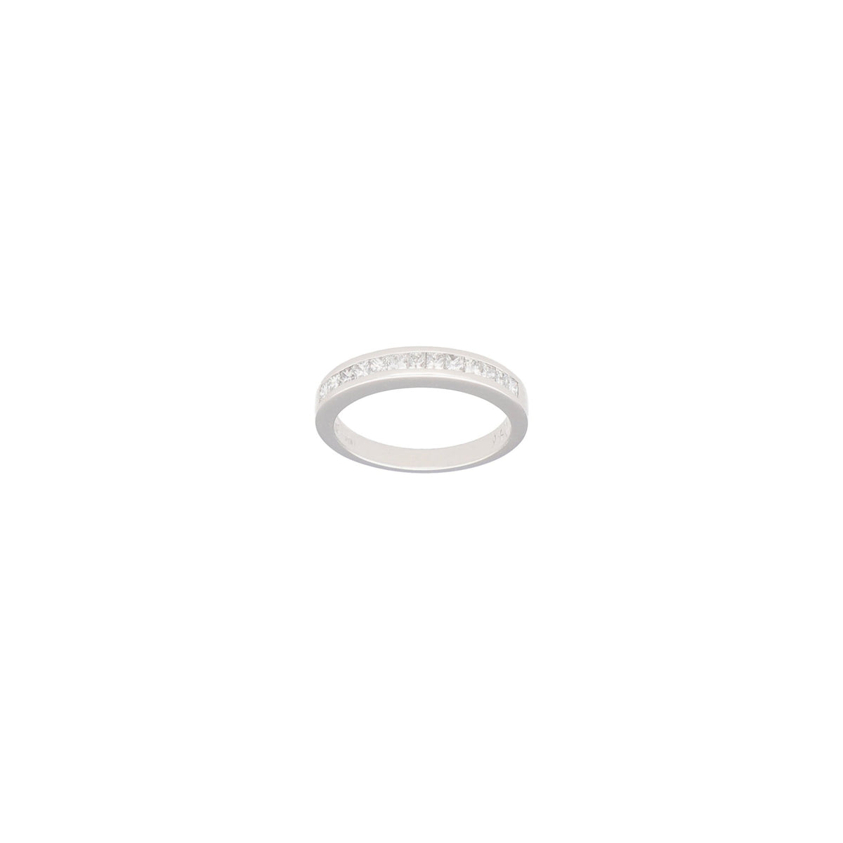 Anillo Oro Blanco Medio Cintillo Brillantes AN11255 - Joyería Rometsch