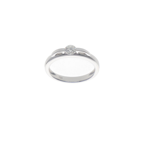 Anillo Oro Blanco y Brillante Solitario AN12703 - Joyería Rometsch