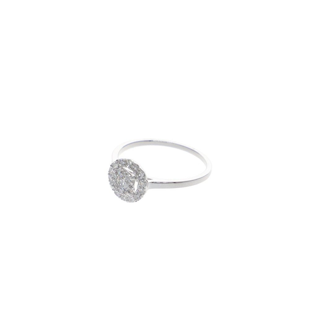 Anillo Oro Blanco y Brillantes Halo AN12683 - Joyería Rometsch