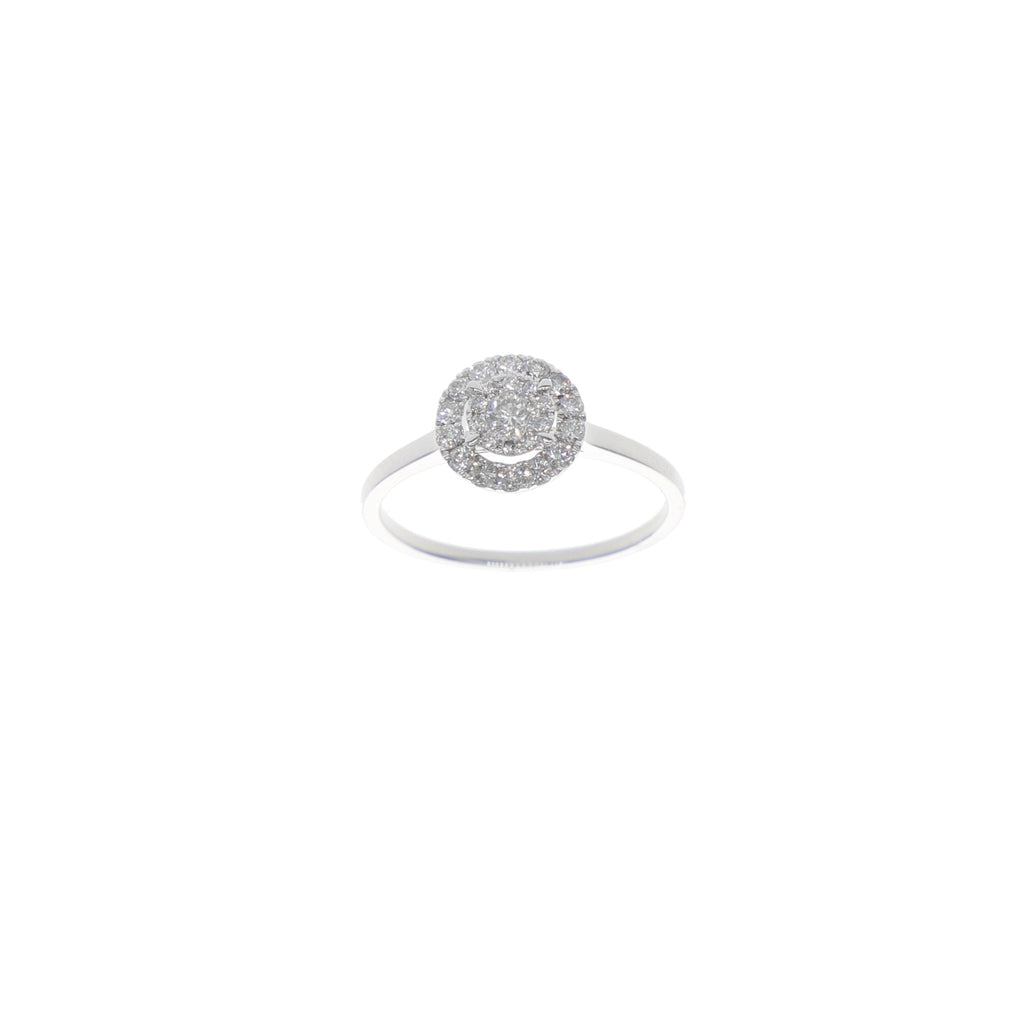 Anillo Oro Blanco y Brillantes Halo AN12683 - Joyería Rometsch