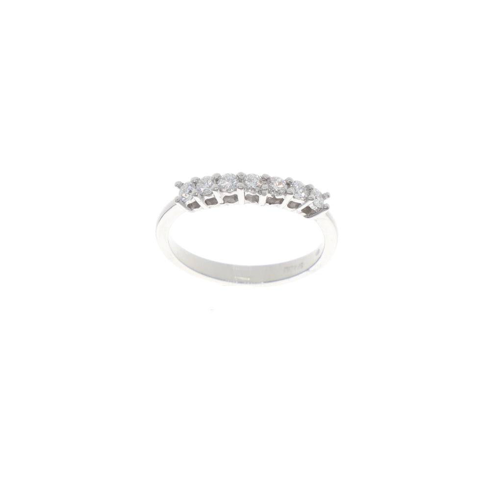 Anillo Oro Blanco y Brillantes Medio Cintillo - Joyería Rometsch