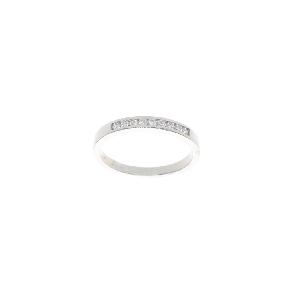 Anillo Oro Blanco y Brillantes Medio Cintillo - Joyería Rometsch