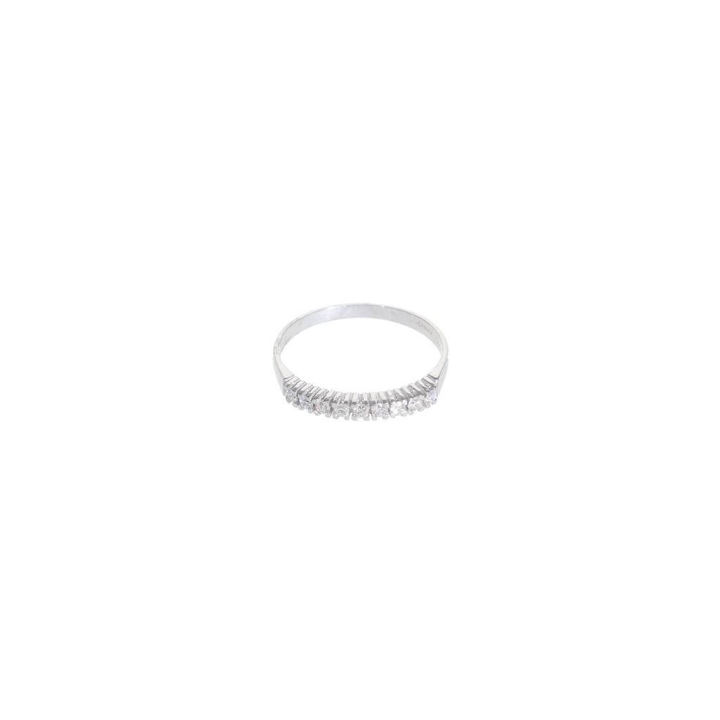 Anillo Oro Blanco y Brillantes Medio Cintillo AN12862 - Joyería Rometsch