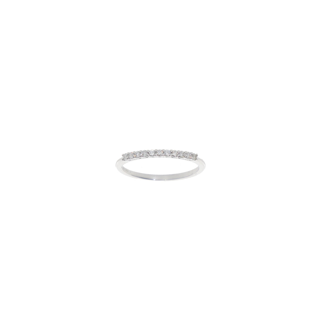 Anillo Oro Blanco y Brillantes Medio Cintillo AN12866 - Joyería Rometsch