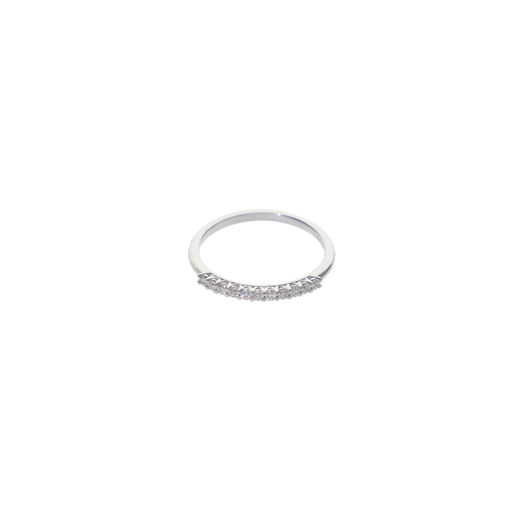 Anillo Oro Blanco y Brillantes Medio Cintillo AN12866 - Joyería Rometsch