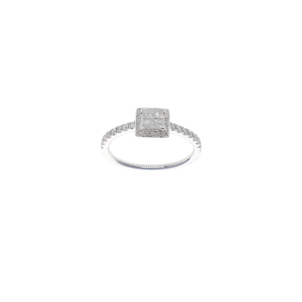 Anillo Oro Blanco y Brillantes Princess AN12682 - Joyería Rometsch