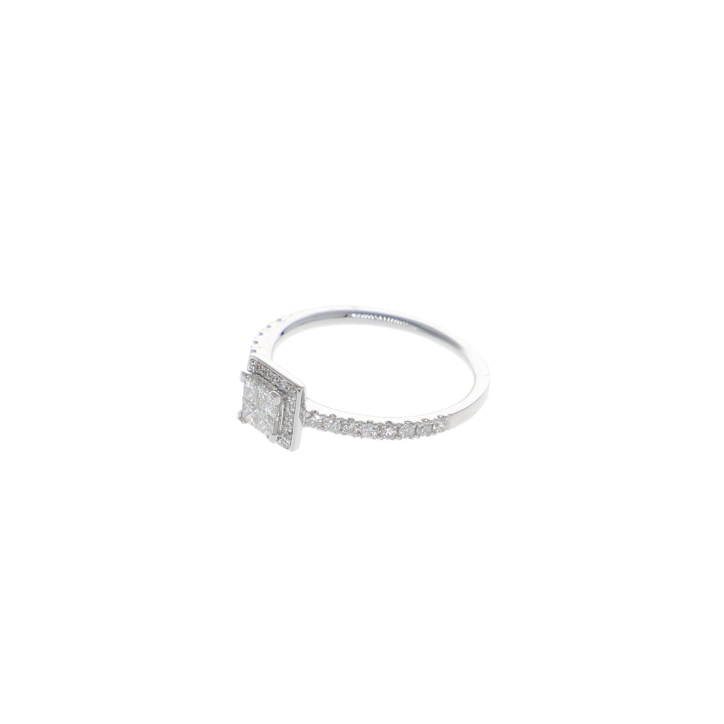 Anillo Oro Blanco y Brillantes Princess AN12682 - Joyería Rometsch