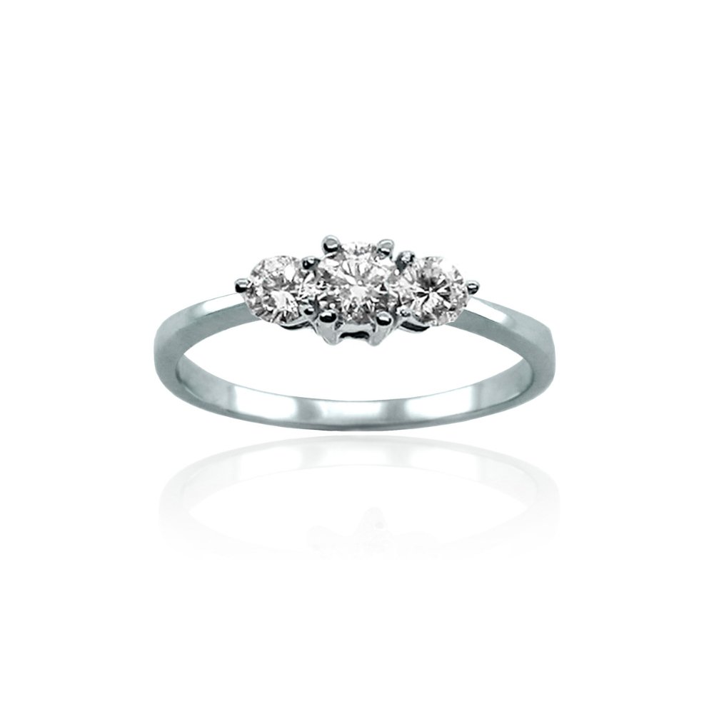 Anillo Oro Blanco y Brillantes Tricillo - Joyería Rometsch