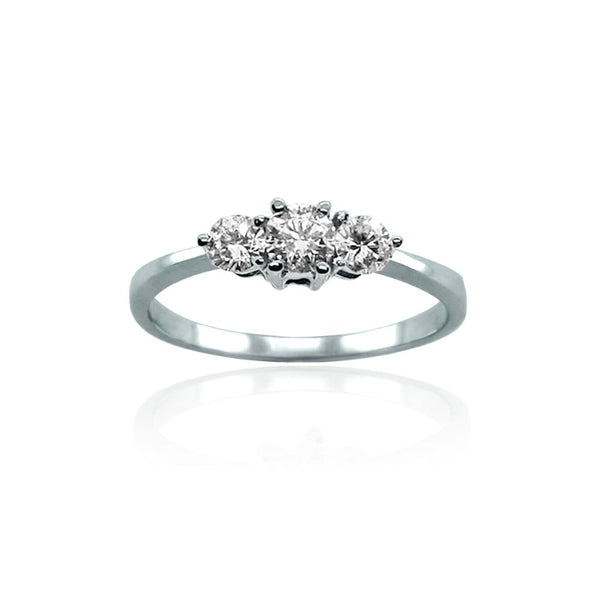 Anillo Oro Blanco y Brillantes Tricillo - Joyería Rometsch