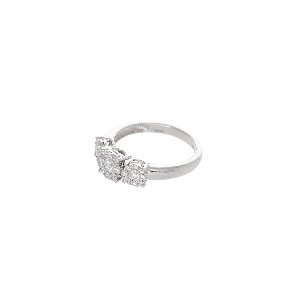 Anillo Oro Blanco y Brillantes Tricillo AN2305024 - Joyería Rometsch