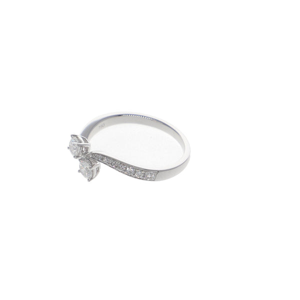 Anillo Oro Blanco y Brillantes Tu y Yo AN12700 - Joyería Rometsch