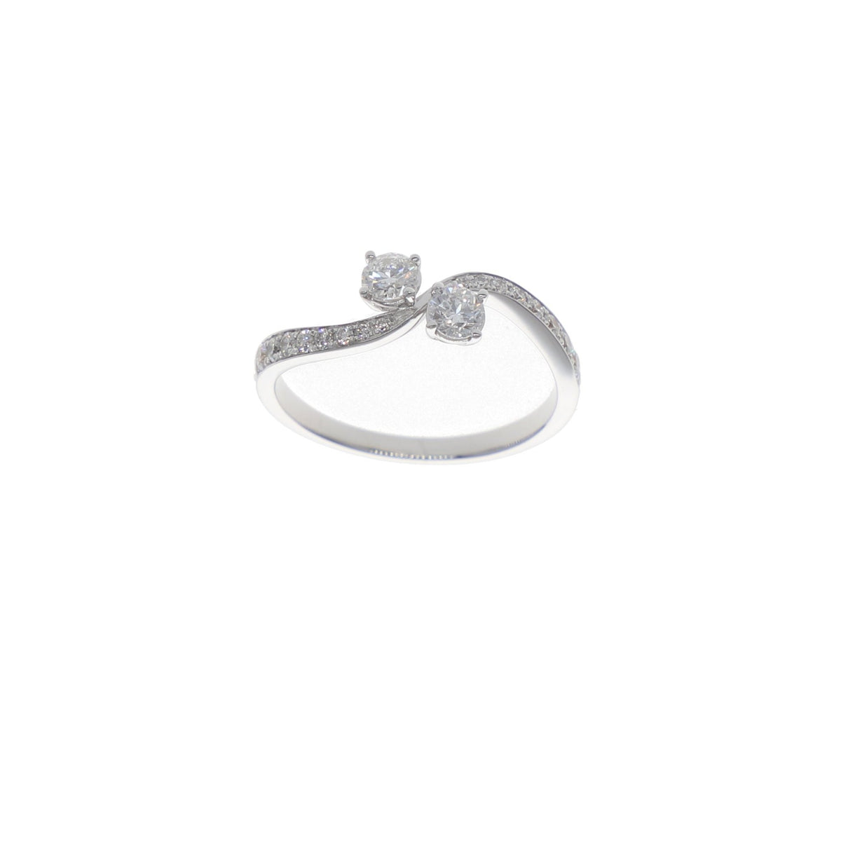 Anillo Oro Blanco y Brillantes Tu y Yo AN12700 - Joyería Rometsch