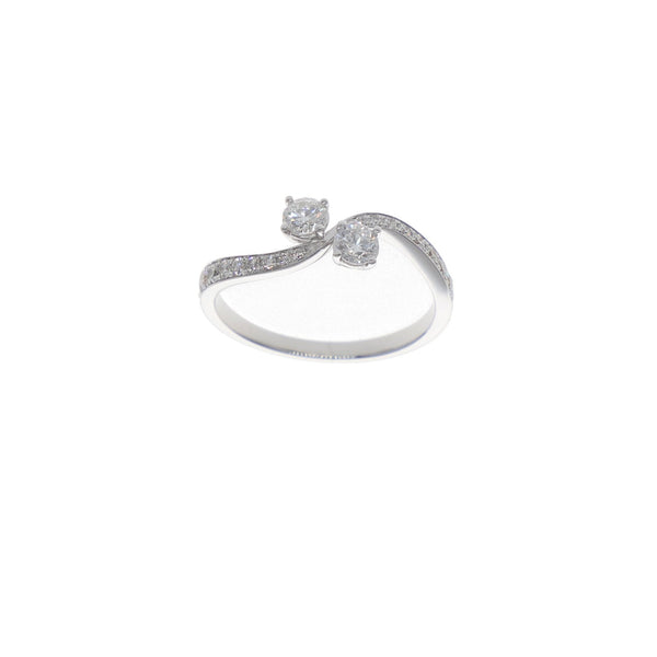 Anillo Oro Blanco y Brillantes Tu y Yo AN12700 - Joyería Rometsch