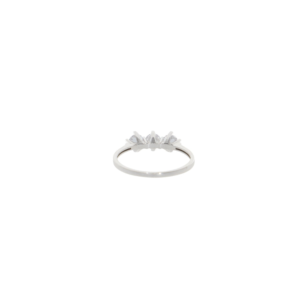 Anillo Oro Blanco y Circones Tricillo AN12923 - Joyería Rometsch