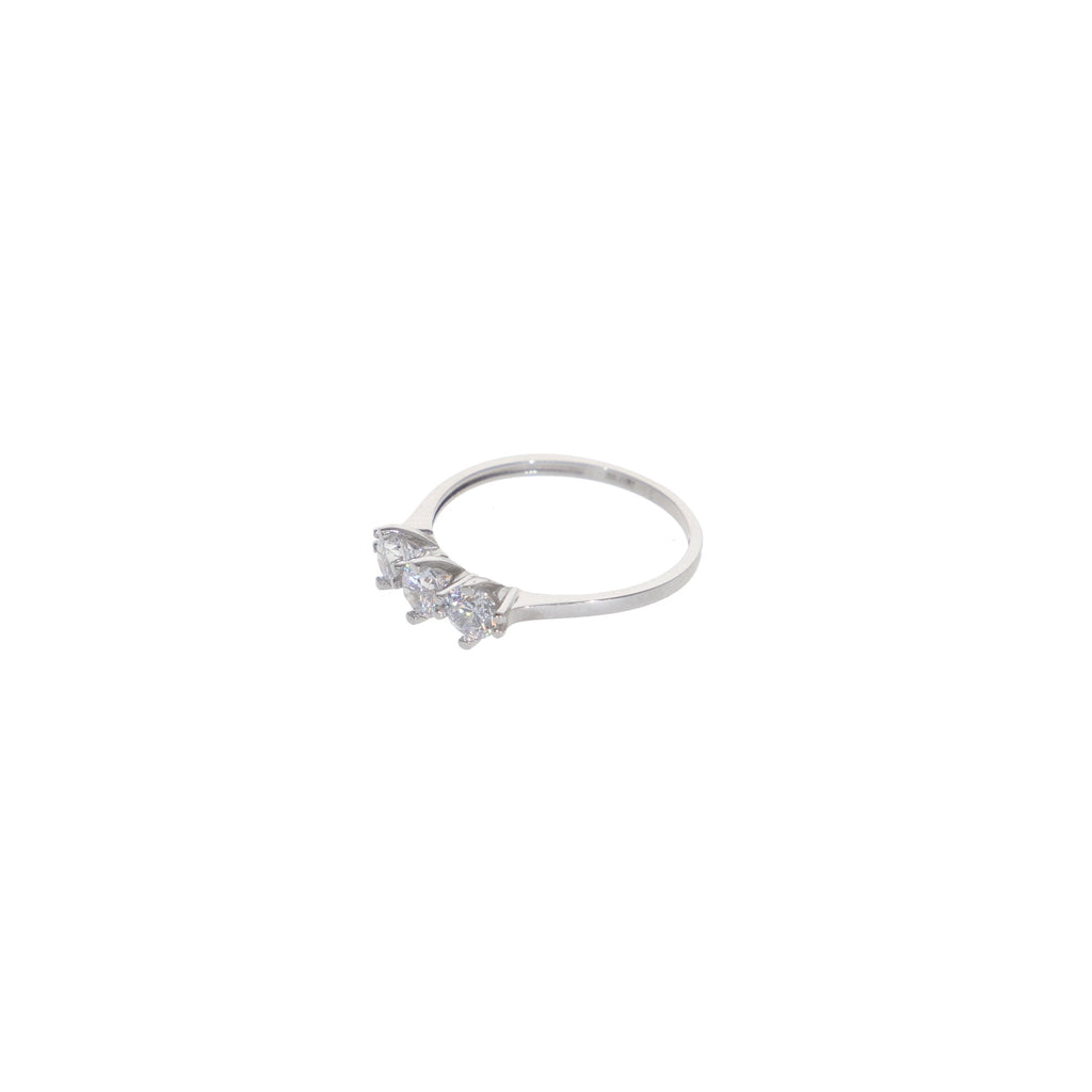 Anillo Oro Blanco y Circones Tricillo AN12923 - Joyería Rometsch