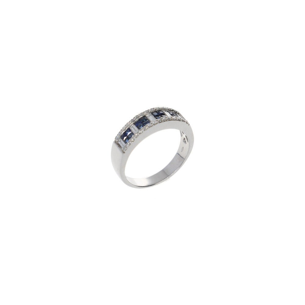 Anillo Oro Blanco Zafiro AN2427 - Joyería Rometsch