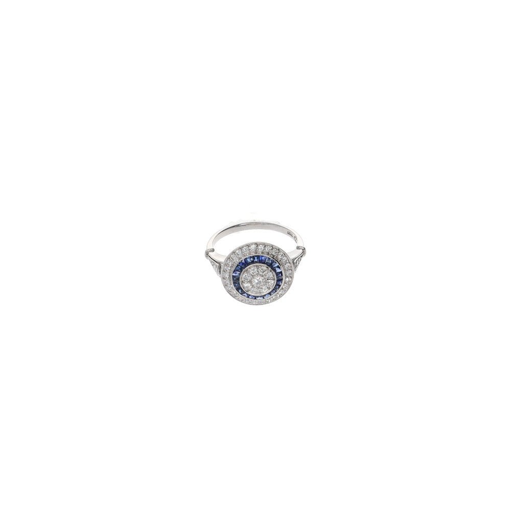 Anillo Oro Blanco Zafiro AN4807 - Joyería Rometsch