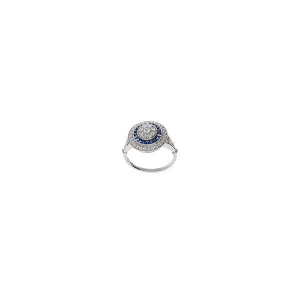 Anillo Oro Blanco Zafiro AN4807 - Joyería Rometsch