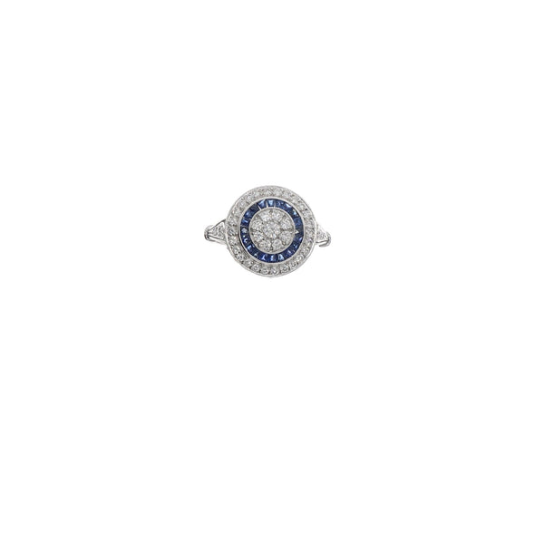 Anillo Oro Blanco Zafiro AN4807 - Joyería Rometsch