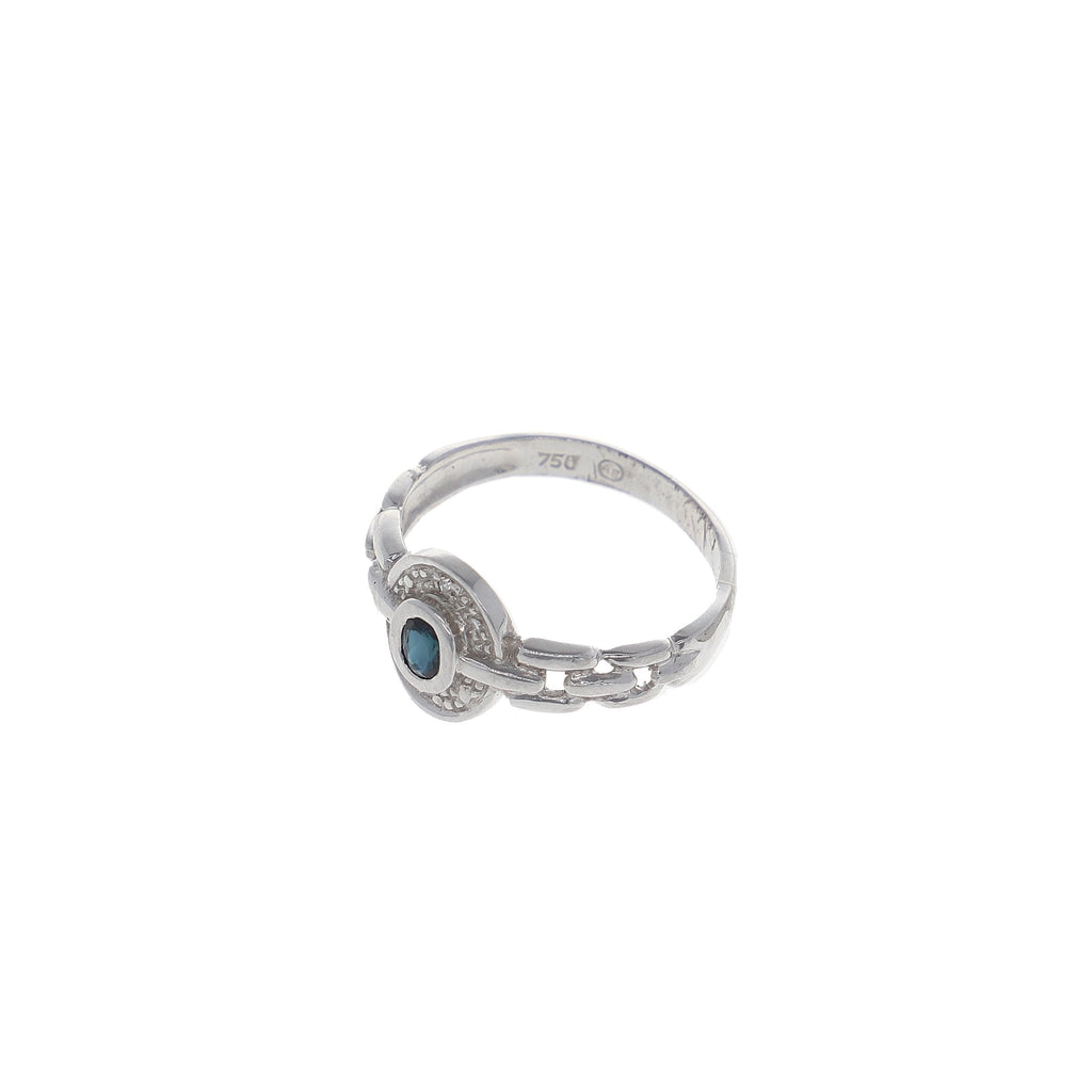 Anillo Oro Blanco Zafiro con Brillantes, AN1405065 - Joyería Rometsch