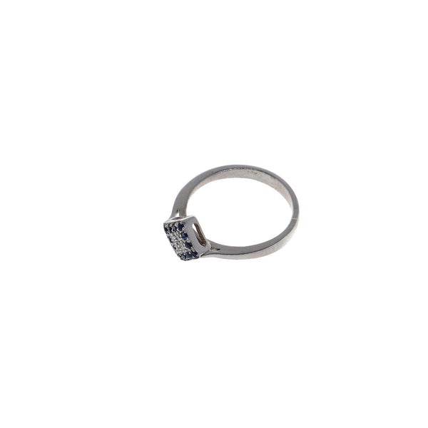 Anillo Oro Blanco Zafiro con Diamantes, AN11200 - Joyería Rometsch