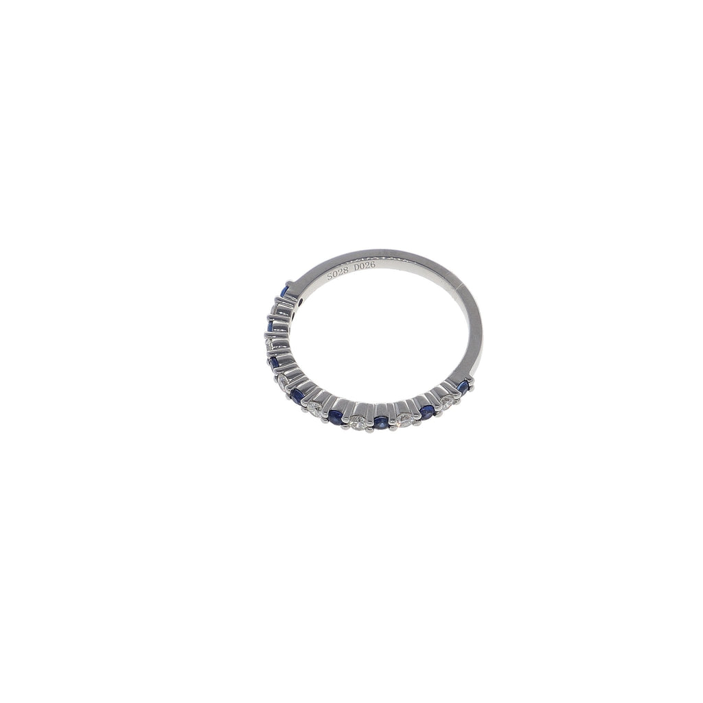 Anillo Oro Blanco Zafiro y Diamantes, AN11222 - Joyería Rometsch