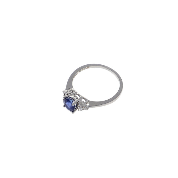 Anillo Oro Blanco Zafiro y Diamantes, AN11465 - Joyería Rometsch