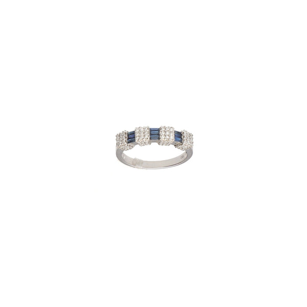 Anillo Oro Blanco Zafiros y Brillantes AN0710067 - Joyería Rometsch