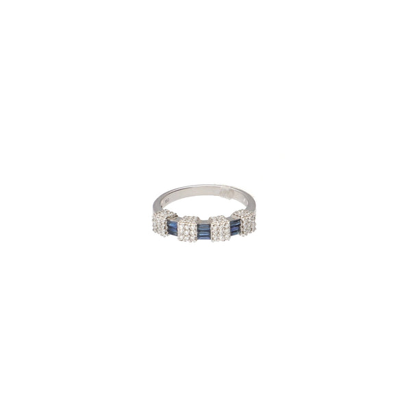 Anillo Oro Blanco Zafiros y Brillantes AN0710067 - Joyería Rometsch