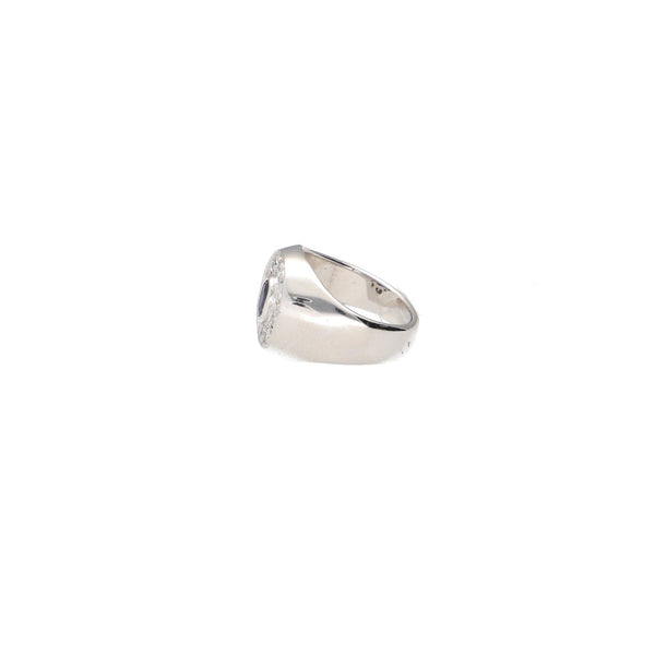 Anillo Oro Blanco Zafiros y Brillantes AN1647 - Joyería Rometsch