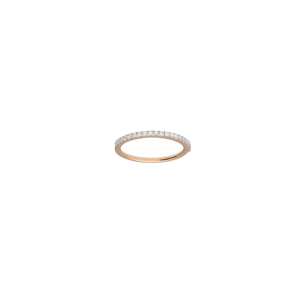 Anillo Oro Rosado Medio Cintillo Brillantes AN10895 - Joyería Rometsch