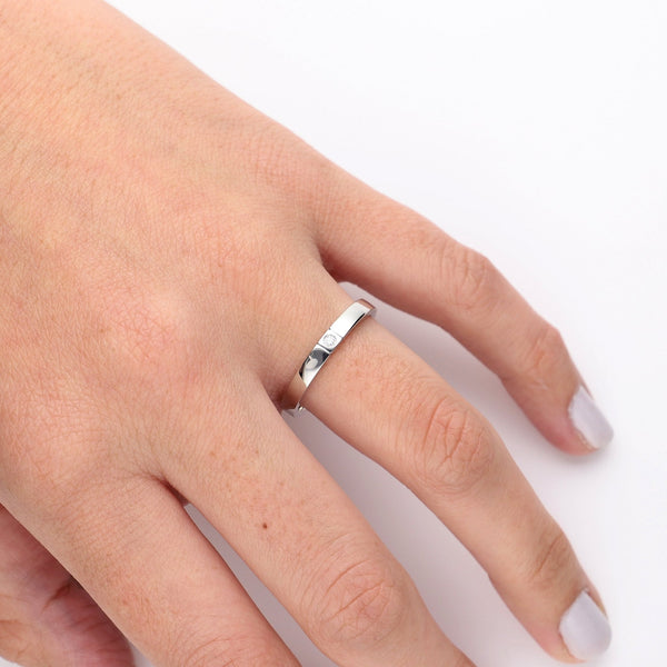 Anillo Platino con Diamante, AN11955 - Joyería Rometsch