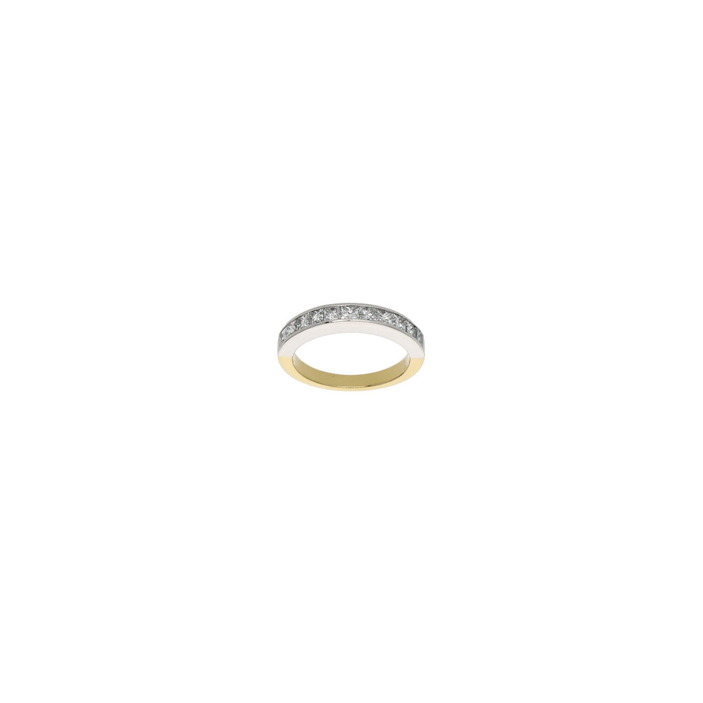 Anillo Platino y Oro Amarillo Medio Cintillo Brillantes AN9406067 - Joyería Rometsch