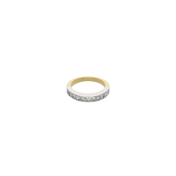 Anillo Platino y Oro Amarillo Medio Cintillo Brillantes AN9406067 - Joyería Rometsch